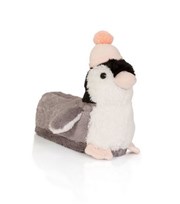 Loungeable Light Grey Faux Fur Penguin Slippers